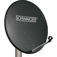 [아마존베스트]-Service-Informationen SCHWAIGER -135 Satellite Dish, Satellite Antenna with LNB Support Arm and Pole Bracket, Satellite Dish Made of Steel, 55 x 62 cm