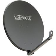 [아마존베스트]-Service-Informationen Schwaiger 714258Premium Digital Satellite Aerial (88x 88cm) with Pre-Mounted Folding Support Arm LNB and PoleMirror made of aluminium Available to receive DVB-S/S2, Full