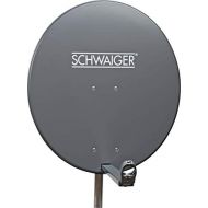 [아마존베스트]-Service-Informationen SCHWAIGER -197 Satellite Dish Satellite Antenna with LNB Support Arm and Pole Bracket, Satellite Dish Made of Aluminium, 75 x 85 cm