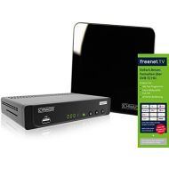 SCHWAIGER 579 DVB T2 receiver + antenna, digital HD receiver (freenet certified) with active indoor antenna (integrated amplifier 25 45 dB) | receiver with Irdeto decryption syste