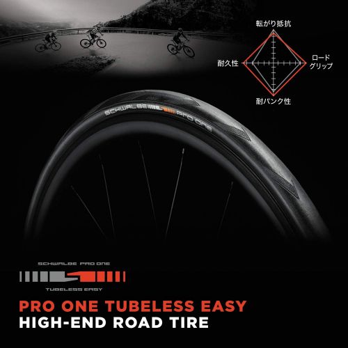  Schwalbe - Pro One Road Race Tubeless Folding Bike Tire TLE HS 493, EVO Line Super Race Tire Construction, Puncture Protection 700c, 650b Single Tire