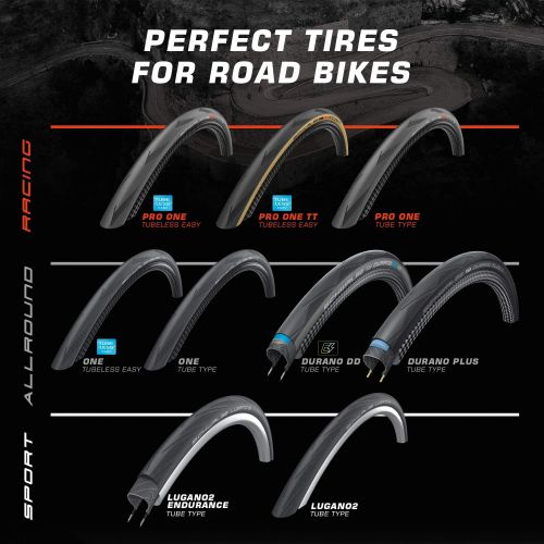  Schwalbe - Pro One Road Race Tubeless Folding Bike Tire TLE HS 493, EVO Line Super Race Tire Construction, Puncture Protection 700c, 650b Single Tire