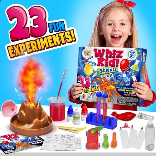  [아마존베스트]SCIENTIFIC WHIZ Science Set for Kids- Over 20 Science Experiments , Including Volcano Science kit , Polymer Beads & More