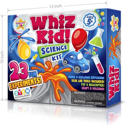  [아마존베스트]SCIENTIFIC WHIZ Science Set for Kids- Over 20 Science Experiments , Including Volcano Science kit , Polymer Beads & More