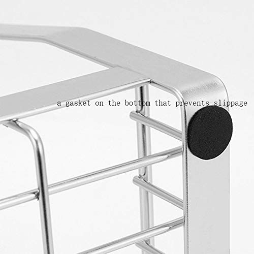  SCKL Kitchen Countertop Organizer Holder Rack, Seasoning Storage Rack Wall-Mounted Creative Sauce Storage Rack Cans Bottles Organizer Shelf - Stainless Steel,A