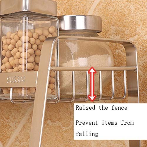  SCKL Kitchen Countertop Organizer Holder Rack, Seasoning Storage Rack Wall-Mounted Creative Sauce Storage Rack Cans Bottles Organizer Shelf - Stainless Steel,A