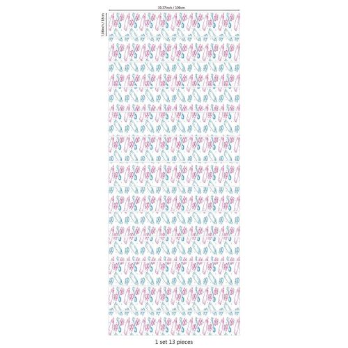  SCOCICI Stair Stickers Wall Stickers,13 PCS Self-adhesive,Baby,Milk Bottles Pacifiers Rattles Pattern Hand Drawn...