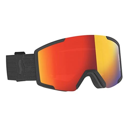  Scott Shield Snow Goggles (Black / Enhanced Red Chrome, One Size) - 2022