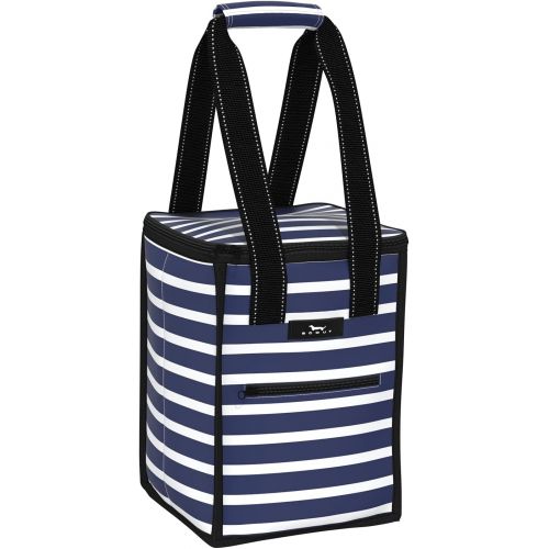  SCOUT Pleasure Chest Soft Cooler, 4 Bottle Wine Cooler Bag, Insulated, Collapsible, Lightweight, and Portable Beach Cooler Tote Bag in Nantucket Navy Pattern (Multiple Patterns Ava