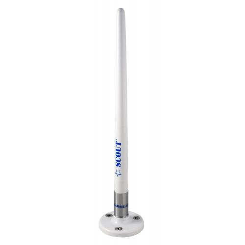  SCOUT AM-FM marine boat ANTENNA Scout KS100. 10.5 inch tall. Mount, SS screws incl. Italian designed and made.