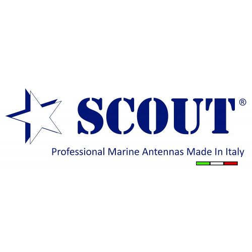  SCOUT AM-FM marine boat ANTENNA Scout KS100. 10.5 inch tall. Mount, SS screws incl. Italian designed and made.