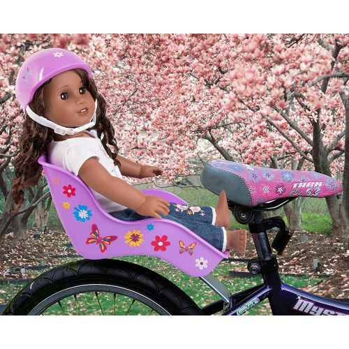  SCS Direct Ride Along Dolly Dolly Glitter Bike Seat with Decorate Yourself Decals (Fits American Girl and 18 Dolls and Stuffed Animals)