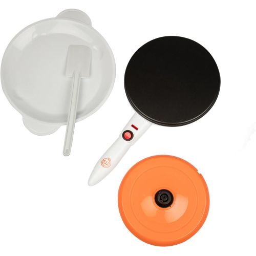  [아마존베스트]MasterChef Cordless Crepe Maker with FREE Recipe Guide- Non-stick Dipping Plate plus Electric Base and Spatula, Fun Gift