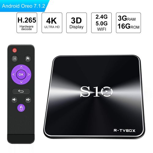  Android 7.1 TV Box - SCS ETC S10 3GB RAM 16GB ROM Smart TV Box with Dual WiFi 2.4G5.0G Bluetooth 4.1 DDR4 Amlogic S912 Octa Core Streaming Media Player
