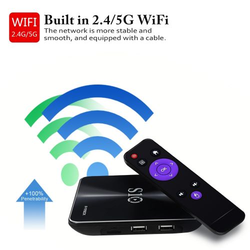  Android 7.1 TV Box - SCS ETC S10 3GB RAM 16GB ROM Smart TV Box with Dual WiFi 2.4G5.0G Bluetooth 4.1 DDR4 Amlogic S912 Octa Core Streaming Media Player
