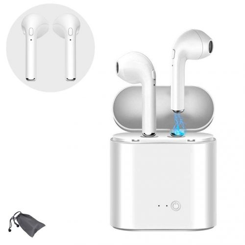  SCXYKJ Wireless Earbuds,Bluetooth Headphones Sweatproof Sport Headsets in-Ear Noise Cancelling Earphone with Built-in Mic and Charging Case for iPhone and Other Smart Devices … (white)