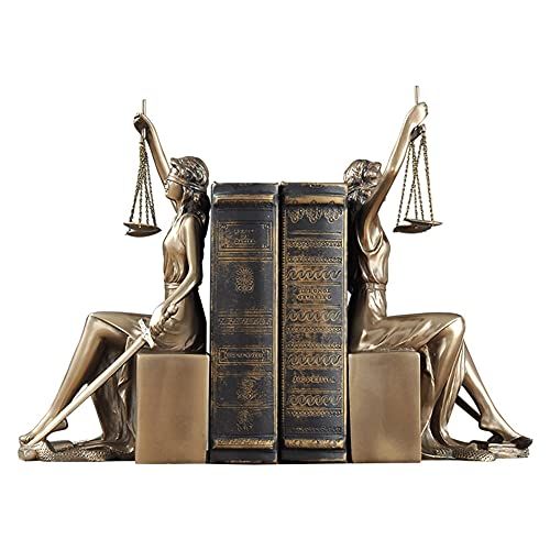  [아마존베스트]SDBRKYH Greek Goddess Sculpture, Justice Bookends Justice Goddess Bookend Library Decoration Library Decoration Book Decoration Office Decoration