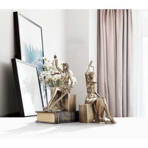  [아마존베스트]SDBRKYH Greek Goddess Sculpture, Justice Bookends Justice Goddess Bookend Library Decoration Library Decoration Book Decoration Office Decoration