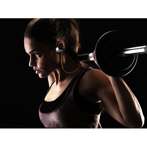  SDFLAYER Bluetooth Headphones Wireless Earbuds V4.1 Lightweight Heavy Bass Noise Canceling/Isolation with Microphones Flat Cord Stereo Headset Earphones for Running & Gym Gray