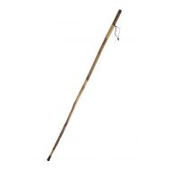 SE WS626-55PL Natural Wood Walking Stick with Rope-Wrapped Handle, Steel Spike and Metal-Reinforced Tip Cover, 55