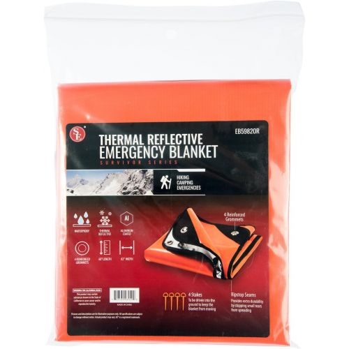  SE Survivor Series Extra Heavy-Duty Thermal Reflective Emergency Blanket - EB5982OR