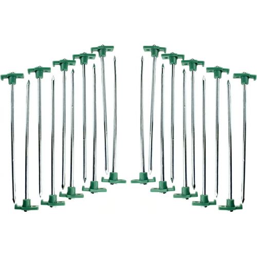  SE Heavy-Duty Metal Tent Pegs Stake Set (20-Pack) - 9NRC10-20