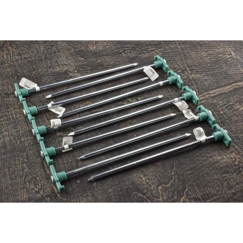  SE Heavy-Duty Metal Tent Pegs Stake Set (10-Pack) - 9NRC10