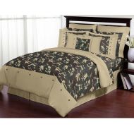 SE 3 Piece Army Camouflage Design Comforter Set Full/Queen Size, Featuring Military Patriot Masculine Pattern Comfortable Bedding, Contemporary Boys Teens Bedroom Decoration, Green, T