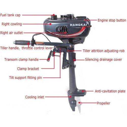  Sky Superior Engine Water Cooling System Outboard Motor Two-strok Inflatable Fishing Boat