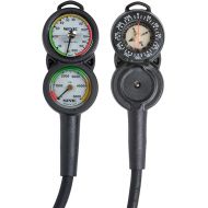 SEAC Sub Console 3 Pressure Depth Gauge and Compass, Red, One Size (0600012005000A)