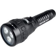 SEAC R40, Scuba Dive Flashlight, 2300 Lumens LED Torch Light, 1.3 lbs, USB Rechargeable, Black