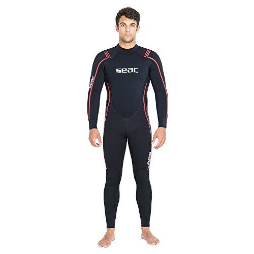  SEAC Libera 5mm High Stretch Yamamoto Neoprene Full Wetsuit Mens Women XXXXL, Black, 4X-Large