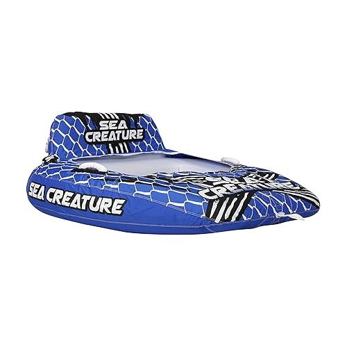  Seachoice Sea-Creature Towable Tube, Open Top Boat Tube w/ Backrests, 2 Person, 60 In. X 58 In.