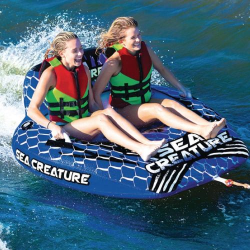  [아마존베스트]SEACHOICE Seachoice 86903 Sea-Creature Towable Tube - Open Top Boat Tube with Backrests, 2 Person, 60x88 inches, One Size