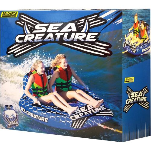  [아마존베스트]SEACHOICE Seachoice 86903 Sea-Creature Towable Tube - Open Top Boat Tube with Backrests, 2 Person, 60x88 inches, One Size