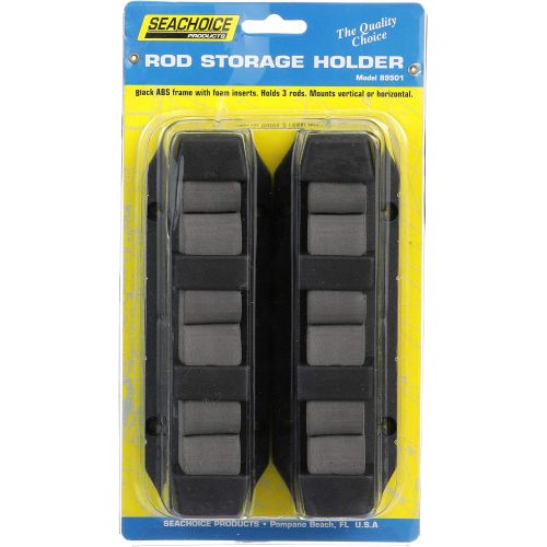  Seachoice 89501 3-Rod Storage Holder Black ABS Plastic