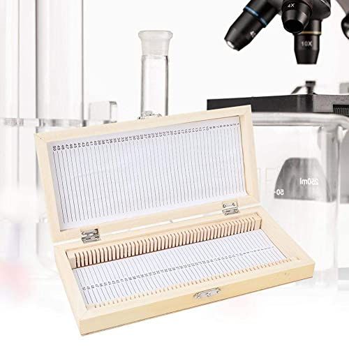  [아마존베스트]SEAFRONT 50PCS Biology Glass Prepared Object Slide Sample Wood Slide Storage Box Case for Disc Collection