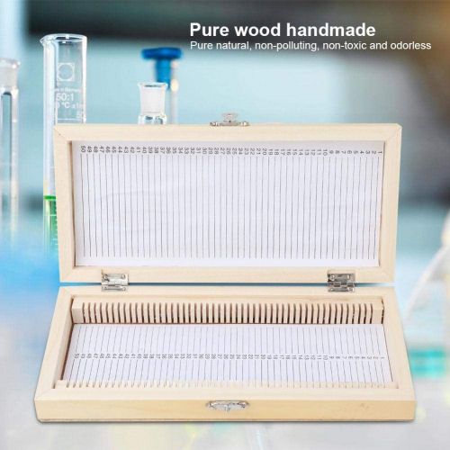  [아마존베스트]SEAFRONT 50PCS Biology Glass Prepared Object Slide Sample Wood Slide Storage Box Case for Disc Collection