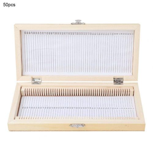  [아마존베스트]SEAFRONT 50PCS Biology Glass Prepared Object Slide Sample Wood Slide Storage Box Case for Disc Collection