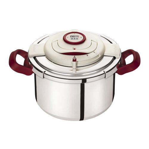  SEB Seb Clipso P4411506 Pressure Cooker Programmierbarer Timer Genauigkeit ohne Griffe geoeffnet Faltbare Effort Inox 10 L