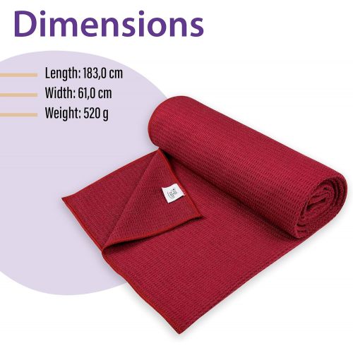  [아마존베스트]Yogibato Yoga Towel, Non-Slip & Quick-Drying - Microfibre Yoga Towel - 183 x 61 cm