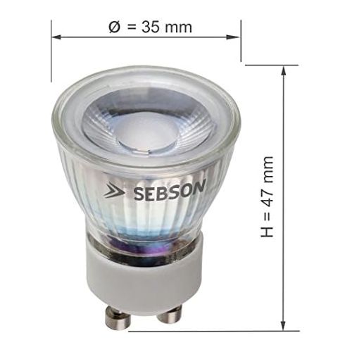  Besuchen Sie den SEBSON-Store SEBSON LED Lampe GU10 warmweiss 3W, ersetzt 20W Halogenlampe, 35mm Durchmesser, 250lm, Spot 36°, 230V, 4er Pack