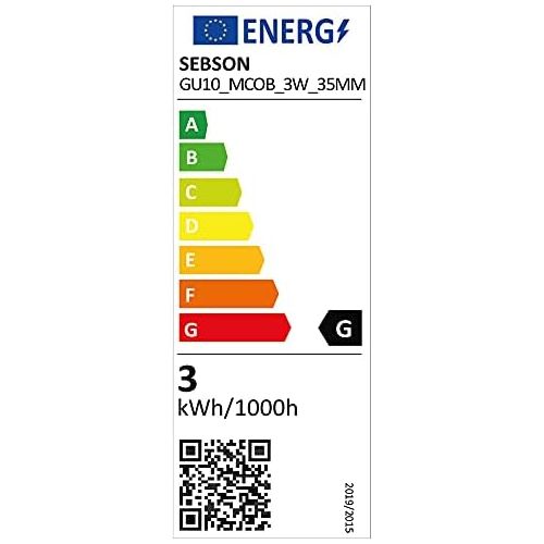  Besuchen Sie den SEBSON-Store SEBSON LED Lampe GU10 warmweiss 3W, ersetzt 20W Halogenlampe, 35mm Durchmesser, 250lm, Spot 36°, 230V, 4er Pack