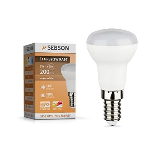  Besuchen Sie den SEBSON-Store SEBSON LED Lampe E14 R39 Reflektor 3W warmweiss 3000k, ersetzt 20W, 200lm, Ra97, 230V LED Leuchtmittel flimmerfrei, E14 R39 Reflektorlampe, 4er Pack