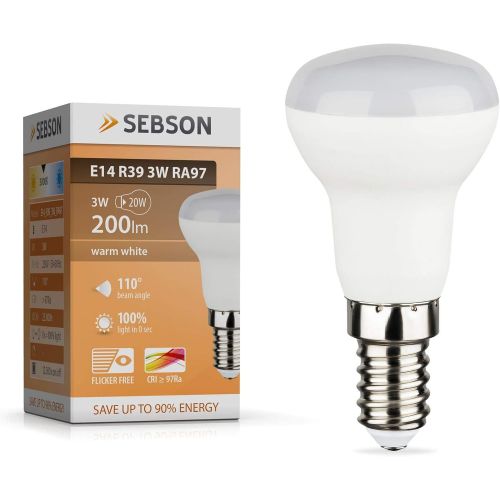  Besuchen Sie den SEBSON-Store SEBSON LED Lampe E14 R39 Reflektor 3W warmweiss 3000k, ersetzt 20W, 200lm, Ra97, 230V LED Leuchtmittel flimmerfrei, E14 R39 Reflektorlampe, 4er Pack