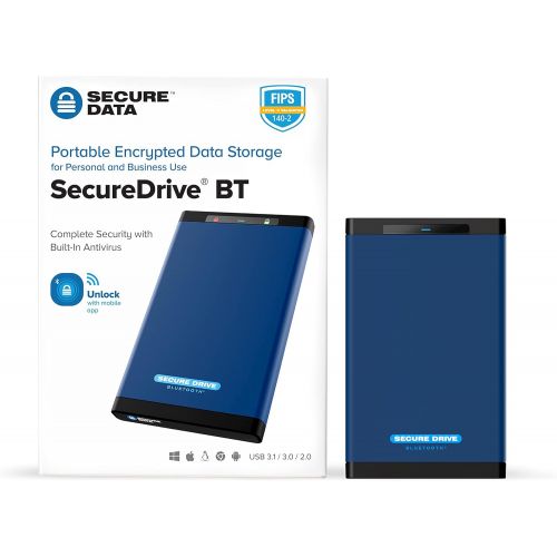  SecureData 2TB SecureDrive BT FIPS 140-2 Hard Drive with Bluetooth Authenticatio, 2 TB