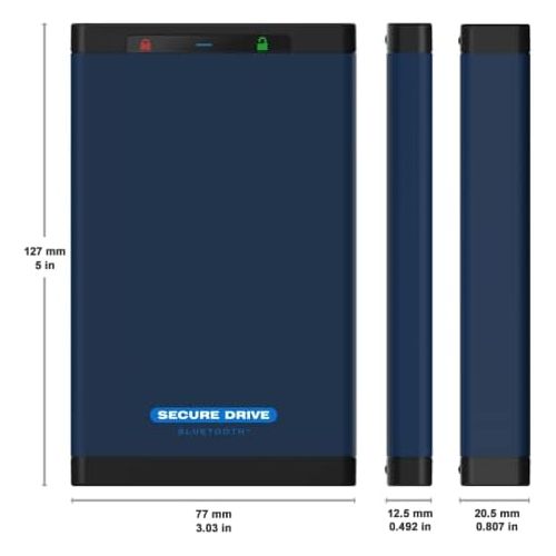  SecureData 5TB SecureDrive BT FIPS 140-2 HardDrive with Bluetooth Authentication