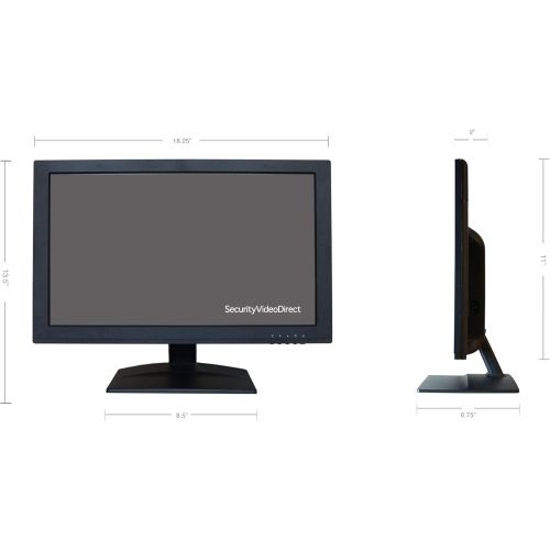  [아마존베스트]SecurityVideoDirect SVD 18.5-inch Ultrathin Professional Security Monitor, LCD Color Screen with VGA, BNC Input, HDMI, USB Video Inputs, for CCTV DVR Home Office Surveillance Security System, Black