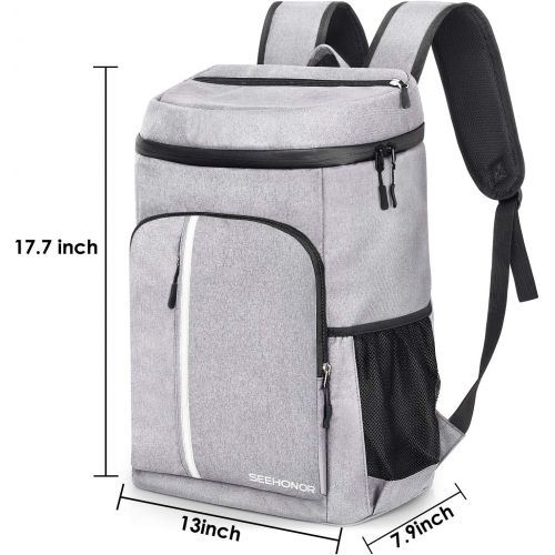  SEEHONOR Insulated Cooler Backpack Leakproof Soft Cooler Bag Lightweight Backpack with Cooler for Lunch Picnic Hiking Camping Beach Park Day Trips