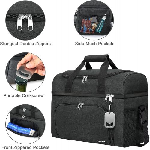  Insulated Large Cooler Bag SEEHONOR Collapsible 36-Can Coolers, Portable Dual Compartment Leakproof Soft Cooler Bag for Camping, Picnic, Beach and Hiking